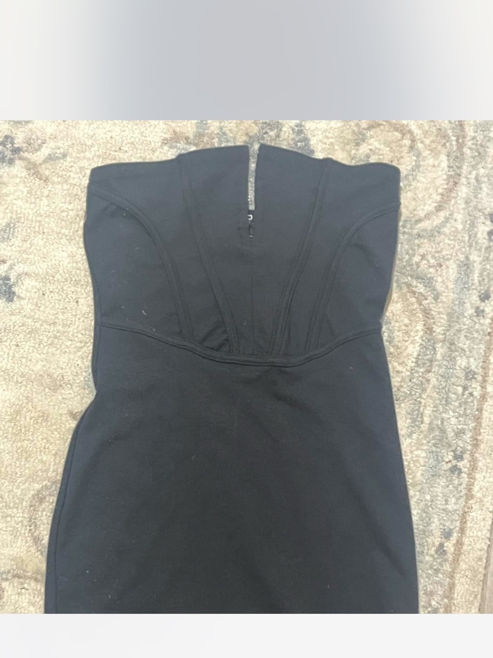 Black strapless corseted mini dress size S